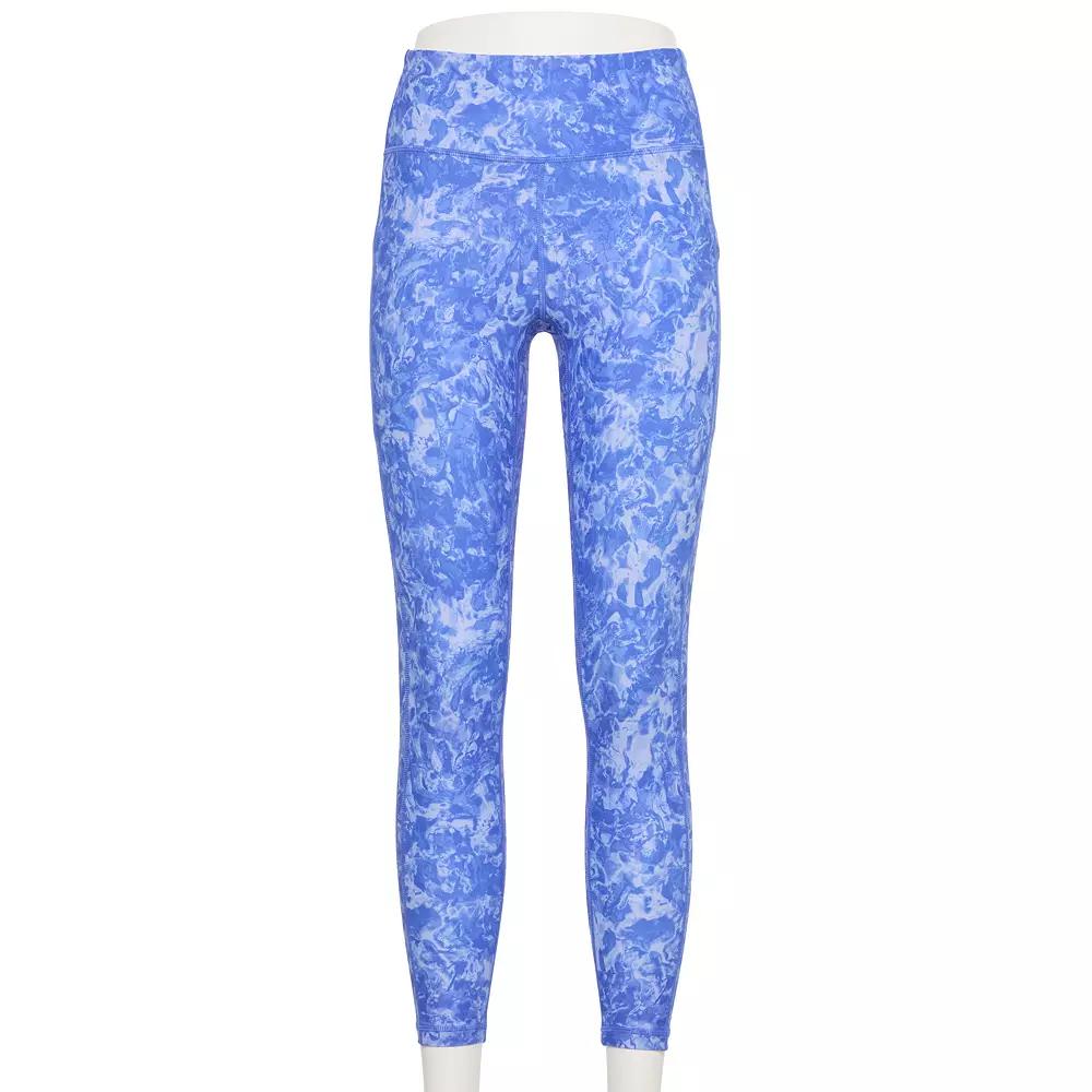 Women's Tek Gear® Ultrastretch High-Waisted Side Pocket 7/8 Leggings, Size: Large, Medium Blue Paint Product Image