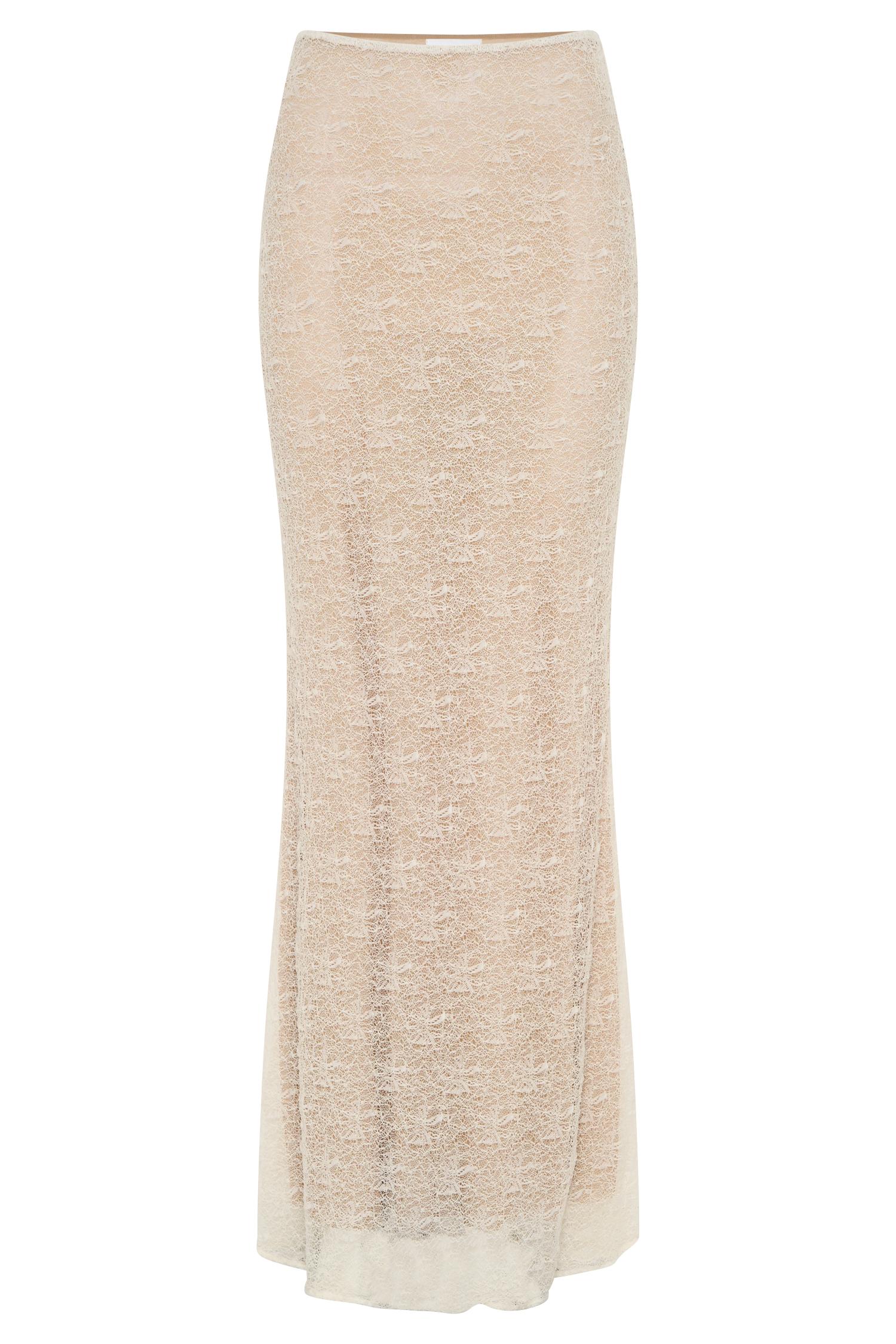 Robyn Sheer Lace Maxi Skirt - Ivory Product Image