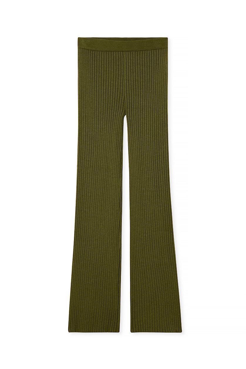 Rib Knitted Trousers Product Image