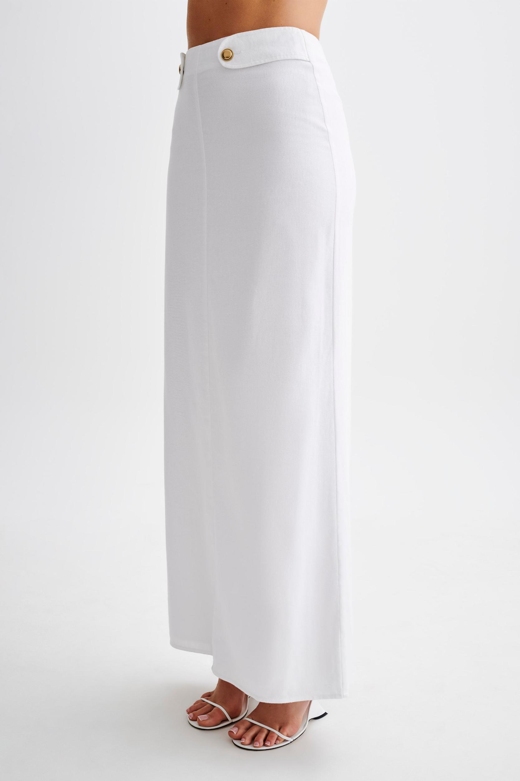 Jordan Linen Maxi Skirt - White Product Image