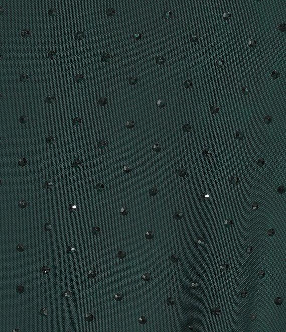 Skies Are Blue Plus Embellished Mock Neck Long Sleeve Mesh Top Product Image