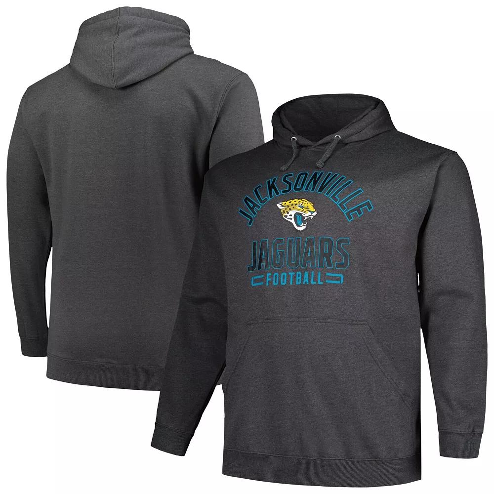 Men's Fanatics Heather Charcoal Jacksonville Jaguars Big & Tall Pullover Hoodie,  Product Image