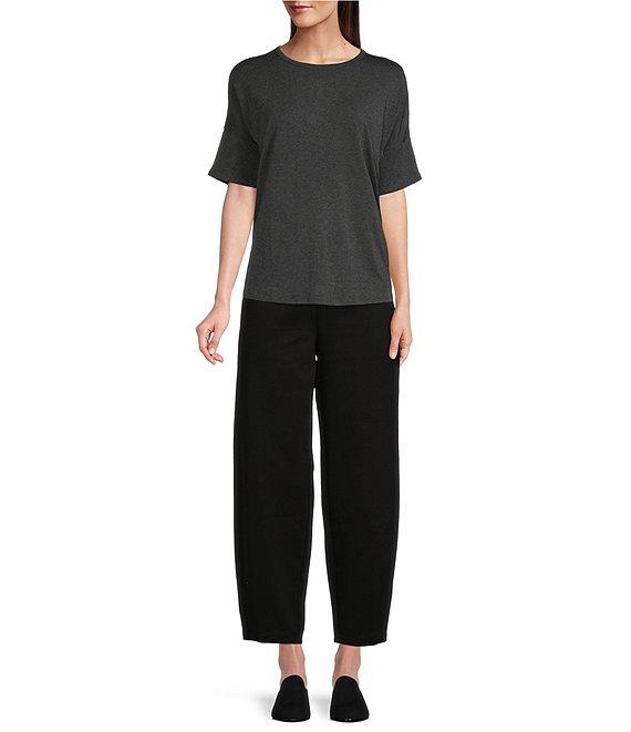 Eileen Fisher Tencel™ Lyocell Knit Jersey Stretch Pull-On Lantern Ankle Pant Product Image