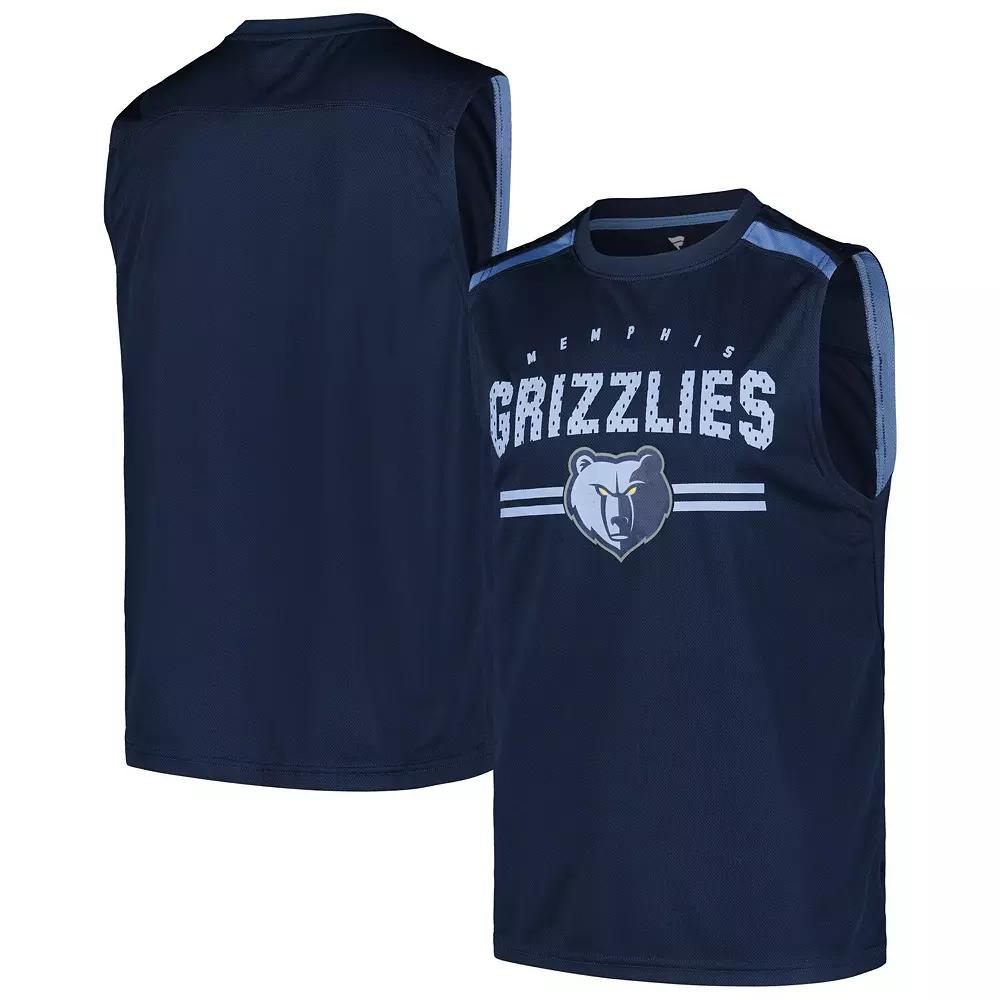 Men's Fanatics Navy Memphis Grizzlies Birdseye Muscle Tank Top,  Product Image