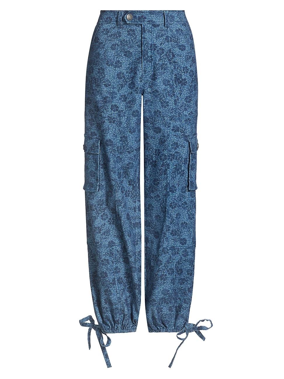 Womens Zola Floral Denim Pants Product Image