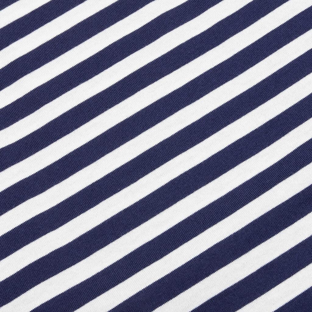 Small Red Heart Striped L/S T-Shirt - Navy/White Male Product Image