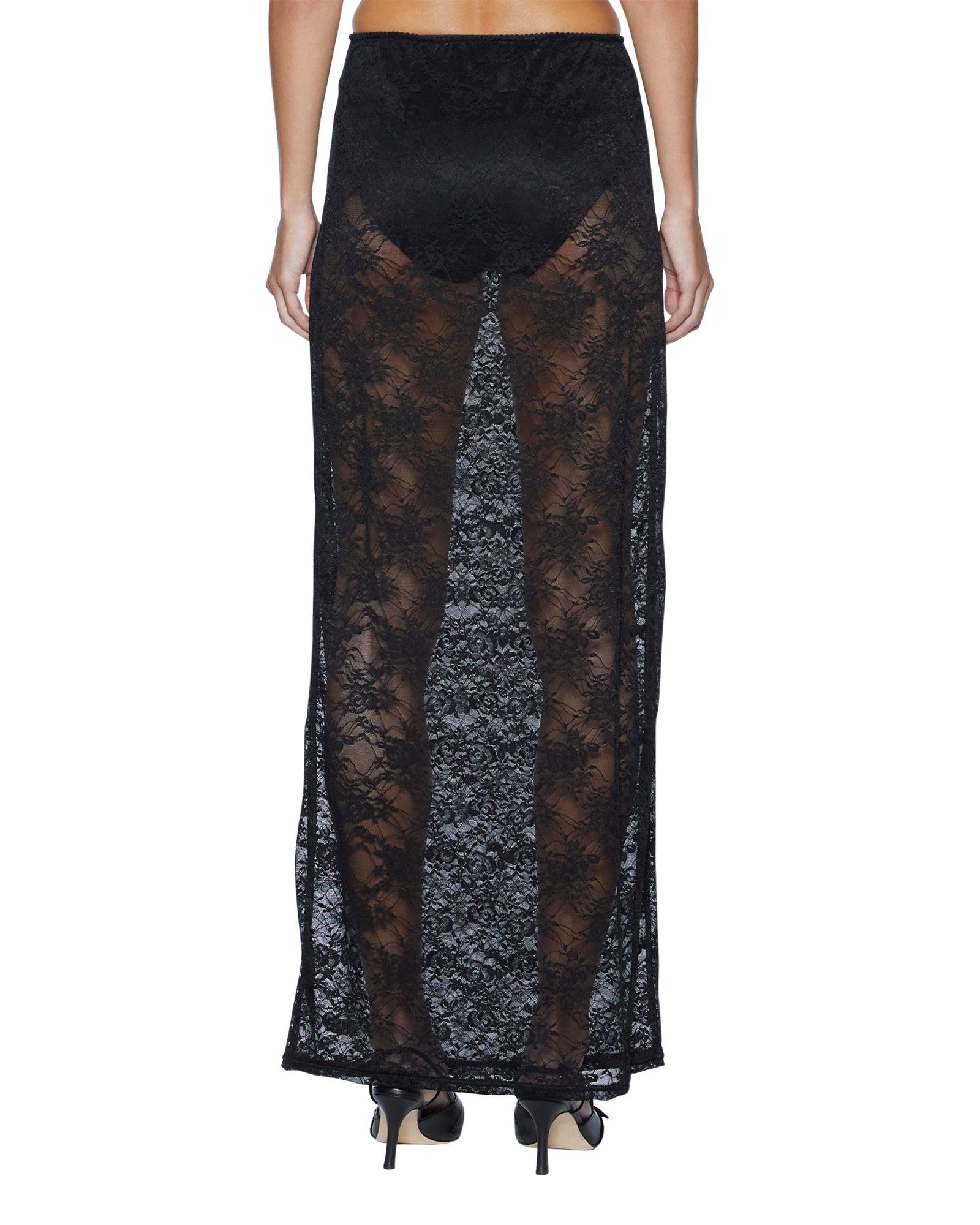 VENEDA SLIP SKIRT BLACK LACE Female Product Image