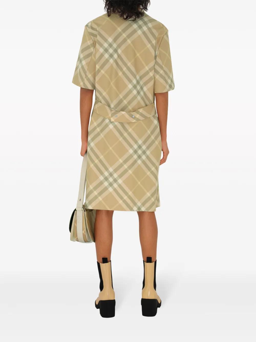 Vintage-check cotton shirt dress Product Image