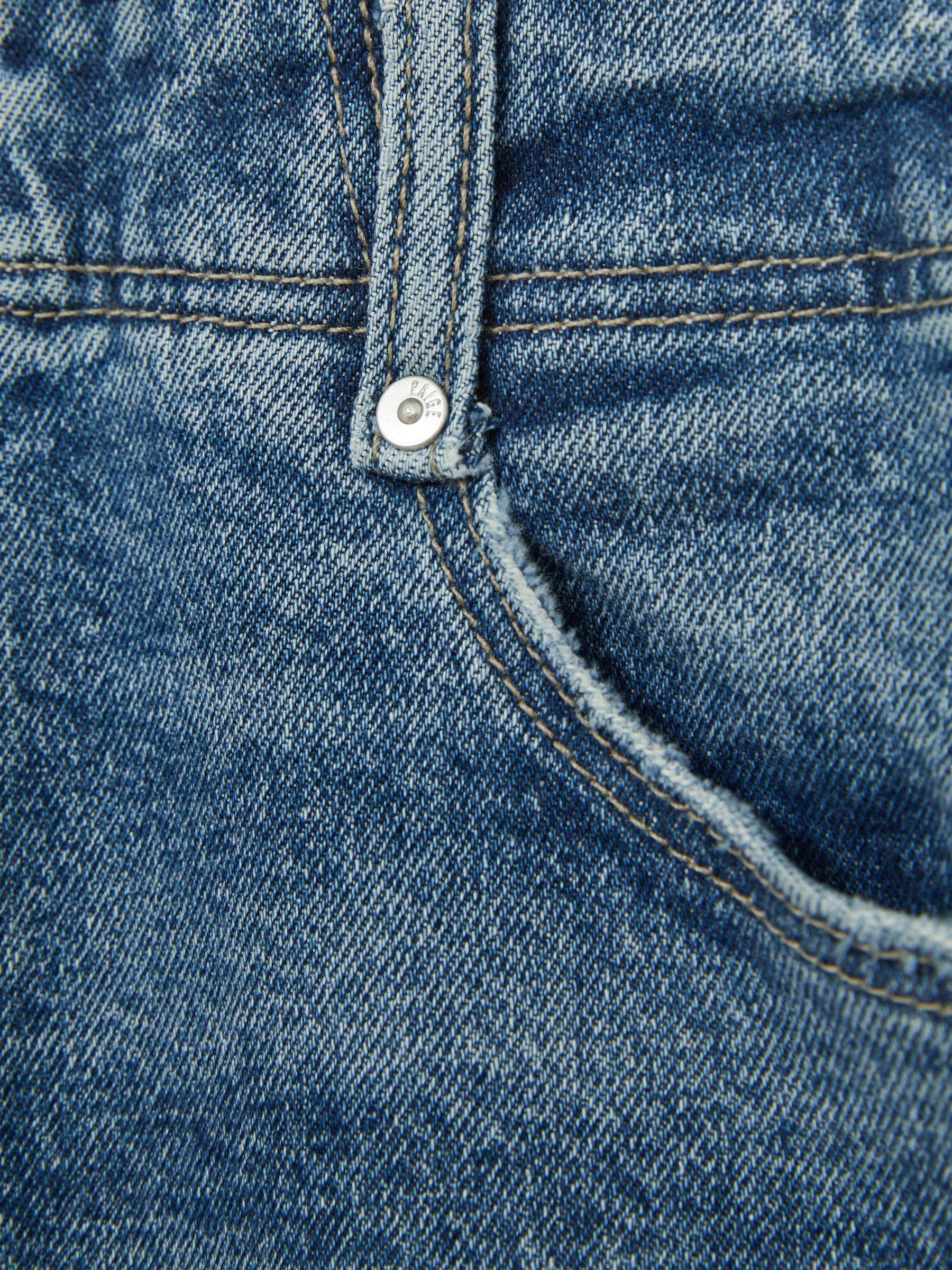 Paige Barrel Leg Turn-Up Rolled Cuff Jeans in Ryland Blue Product Image