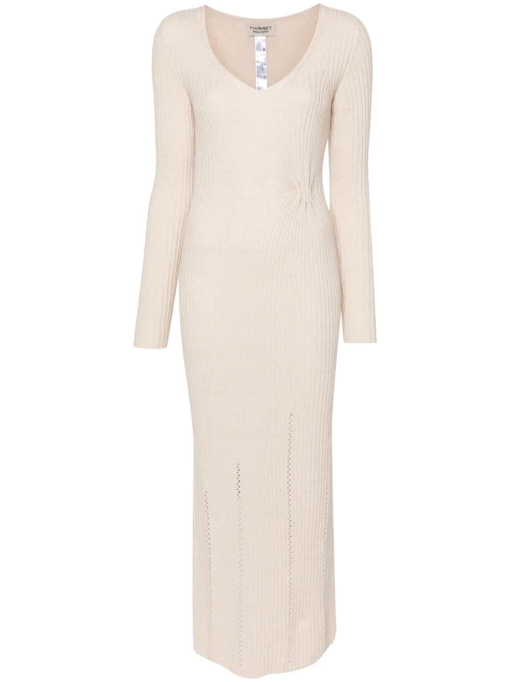 brooch-detail maxi dress Product Image