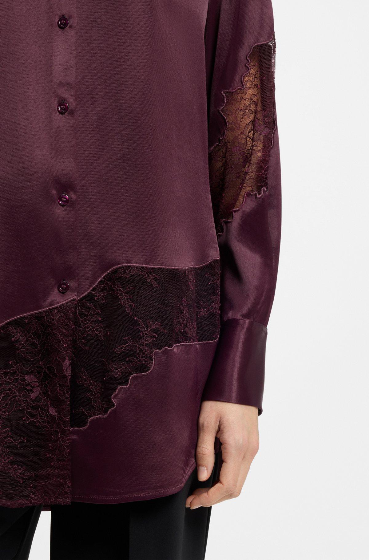 Regular-fit blouse with lace details Product Image
