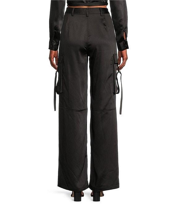 GB High Rise Coordinating Satin Cargo Pants Product Image