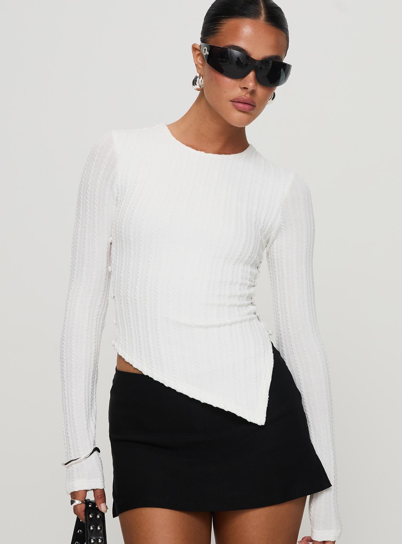 Yulkie Long Sleeve Top White Product Image