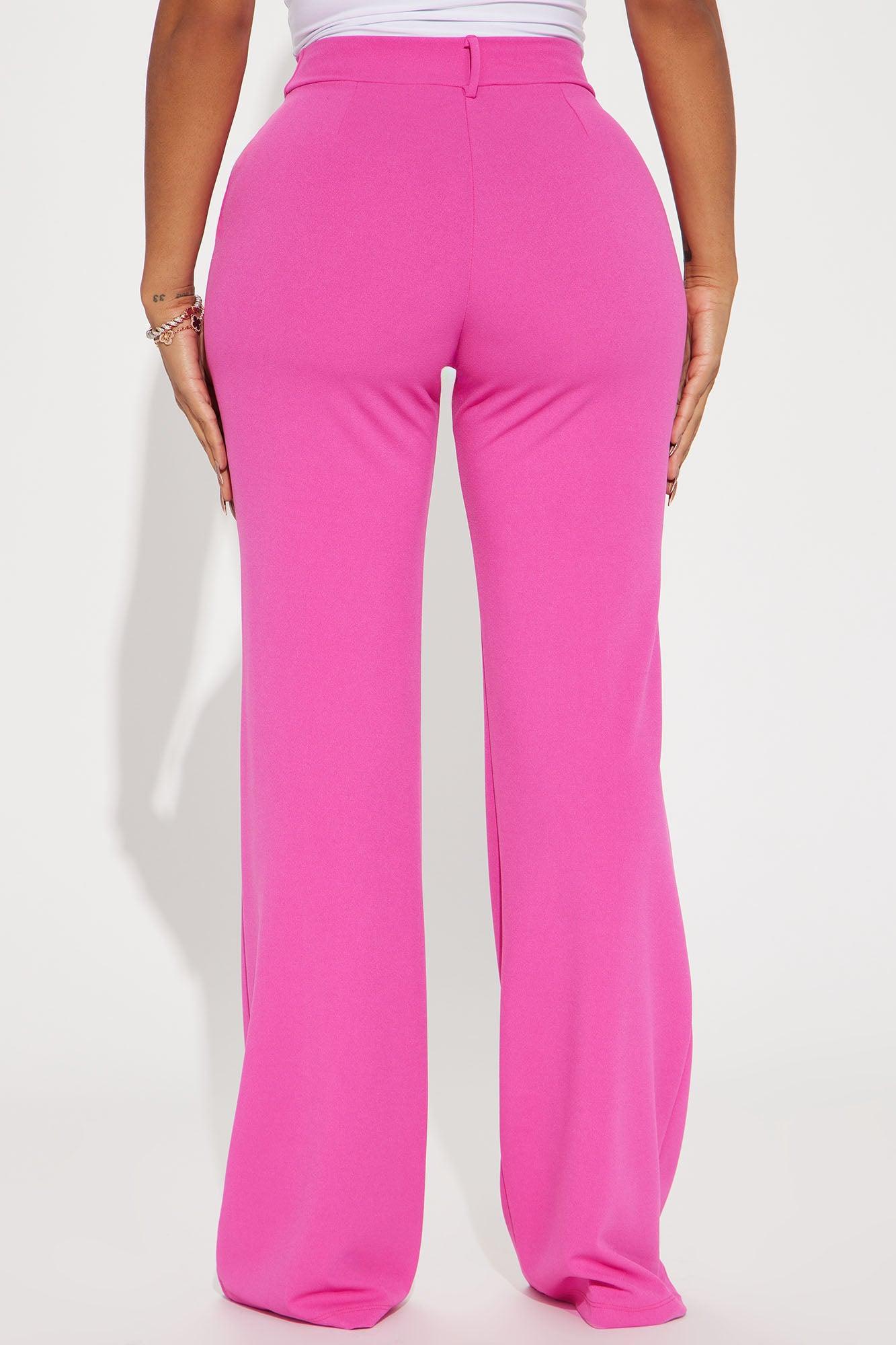 Heidi Wide Leg Trouser Pant - Fuchsia Product Image