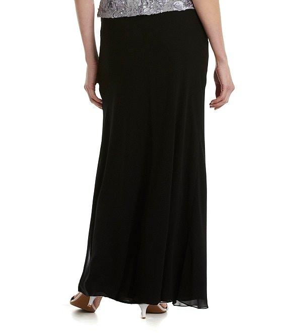 Alex Evenings Chiffon Ruffle Hem A-Line Maxi Skirt Product Image