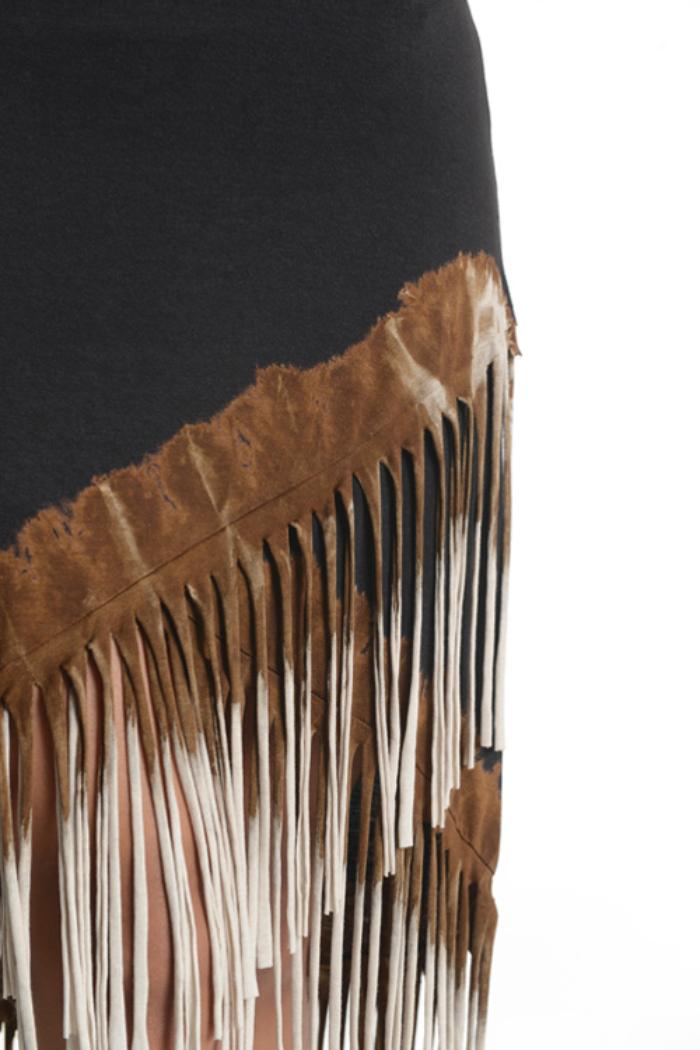 High Low Fringe Western Skirt Product Image