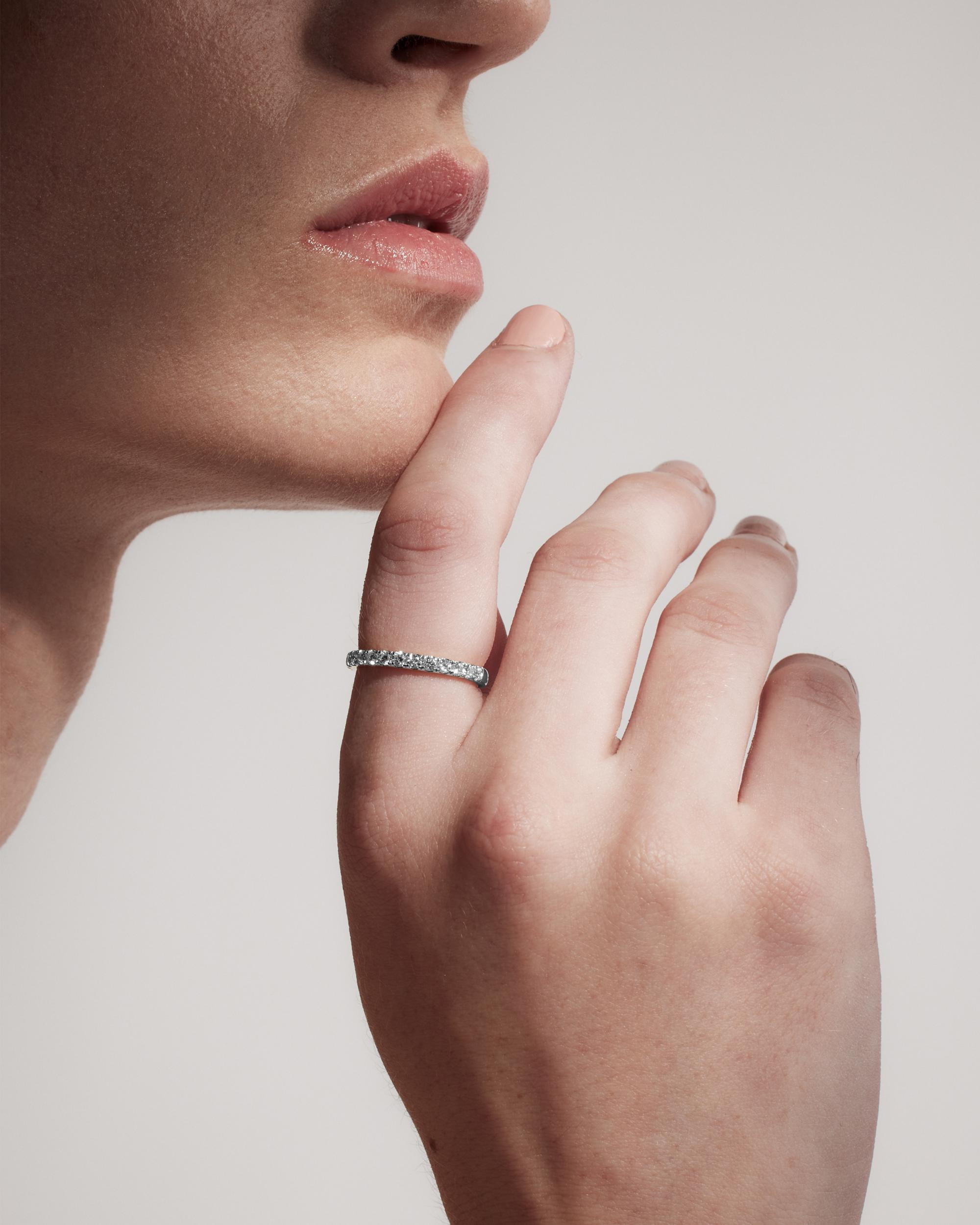 Quince | Women's Diamond Pave Halfway Band Rings Product Image