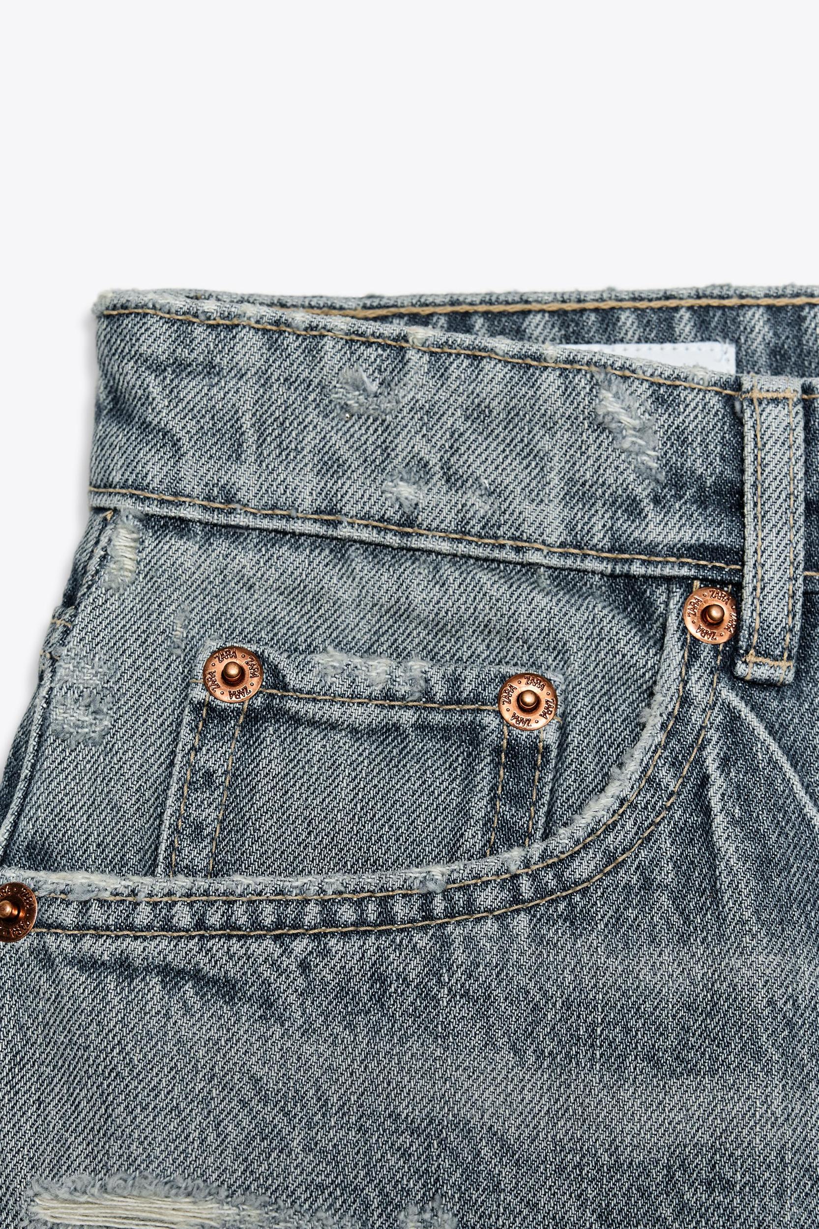 TRF RIPPED HIGH RISE DENIM SHORTS Product Image