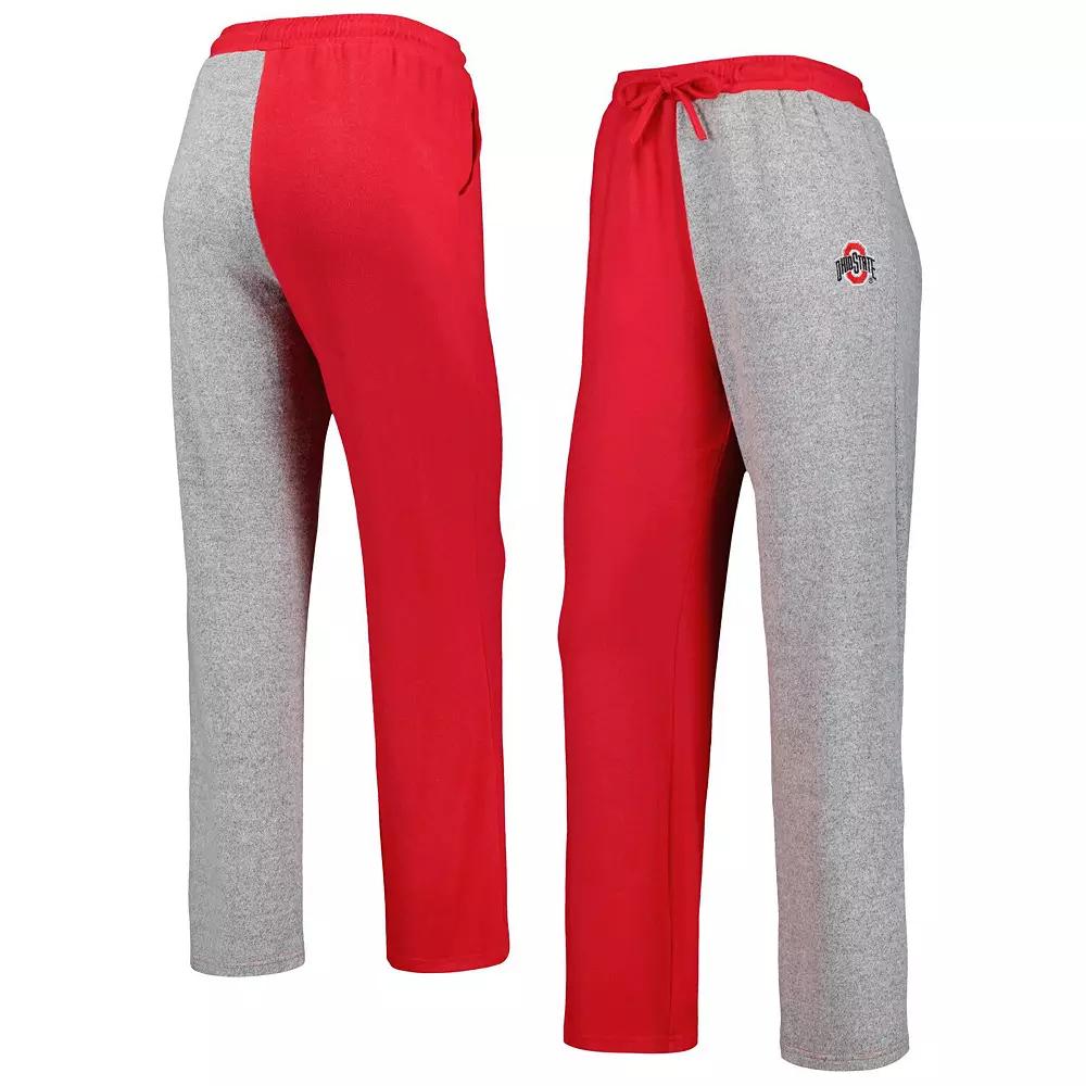 Women's ZooZatz Scarlet/Gray Ohio State Buckeyes Colorblock Cozy Tri-Blend Lounge Pants, Size: Medium, Red Product Image