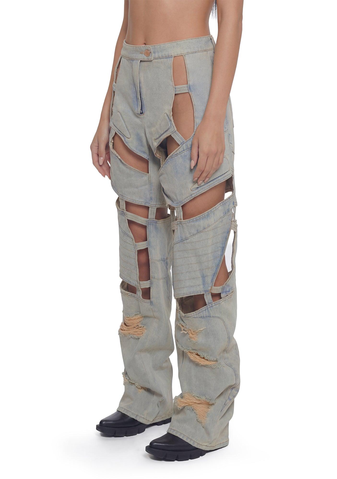 Moto Denim Floating Pants Product Image