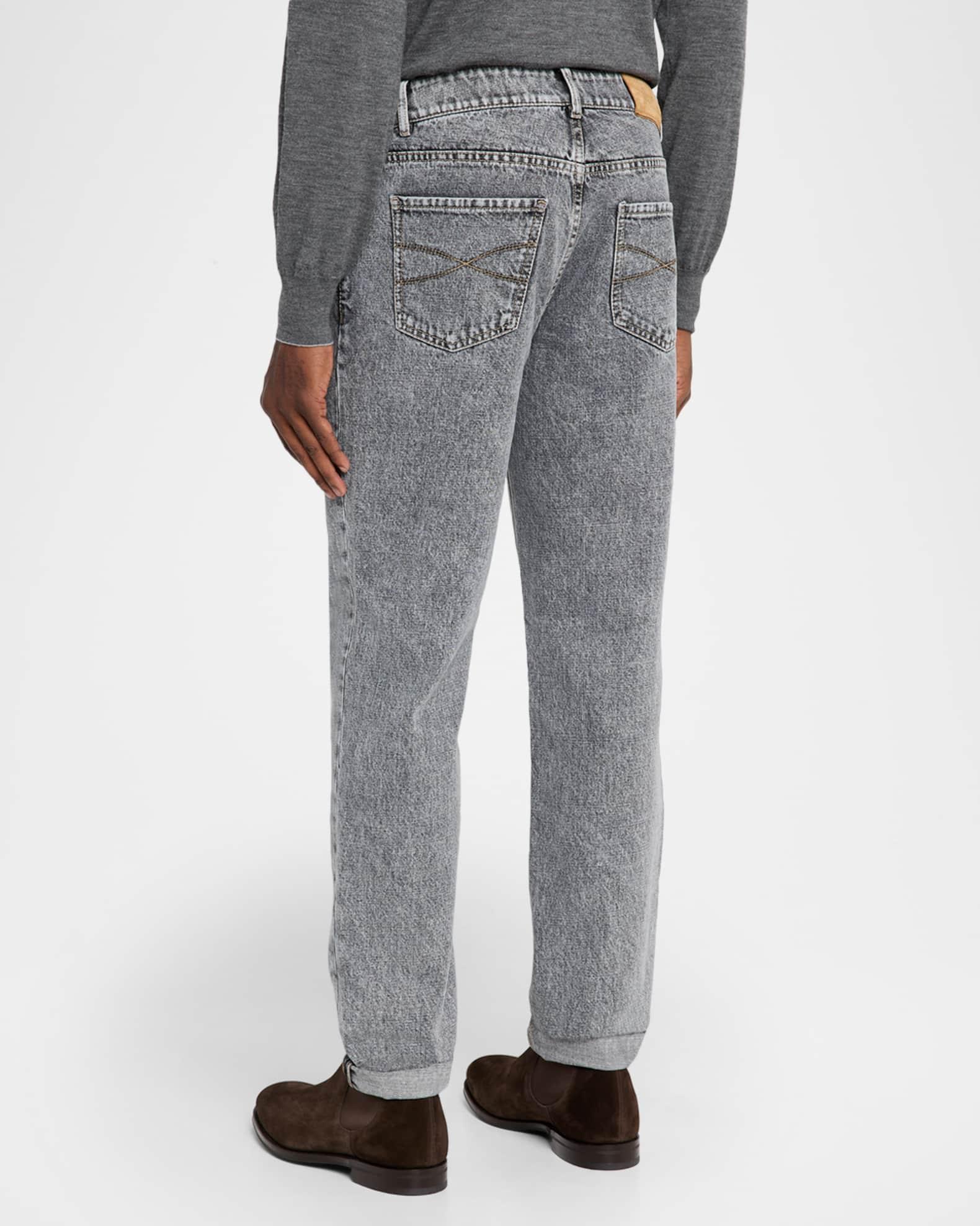 Men's Straight-Leg Grey Denim Jeans Product Image