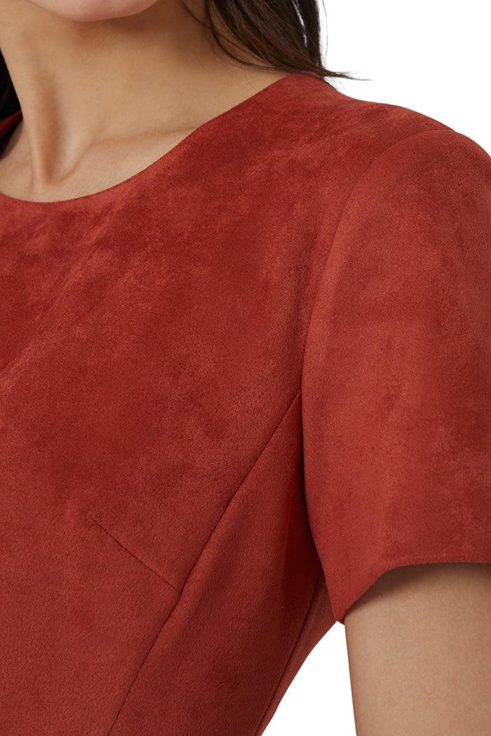 Patty Short Sleeve Suede Dress Product Image