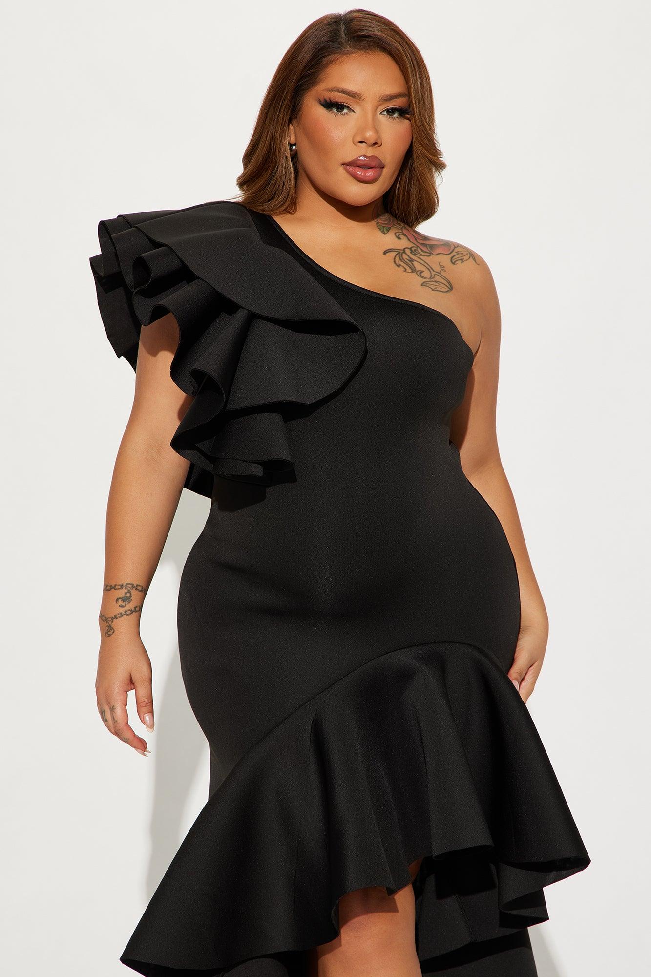 Claire Ruffle Maxi Dress - Black Product Image