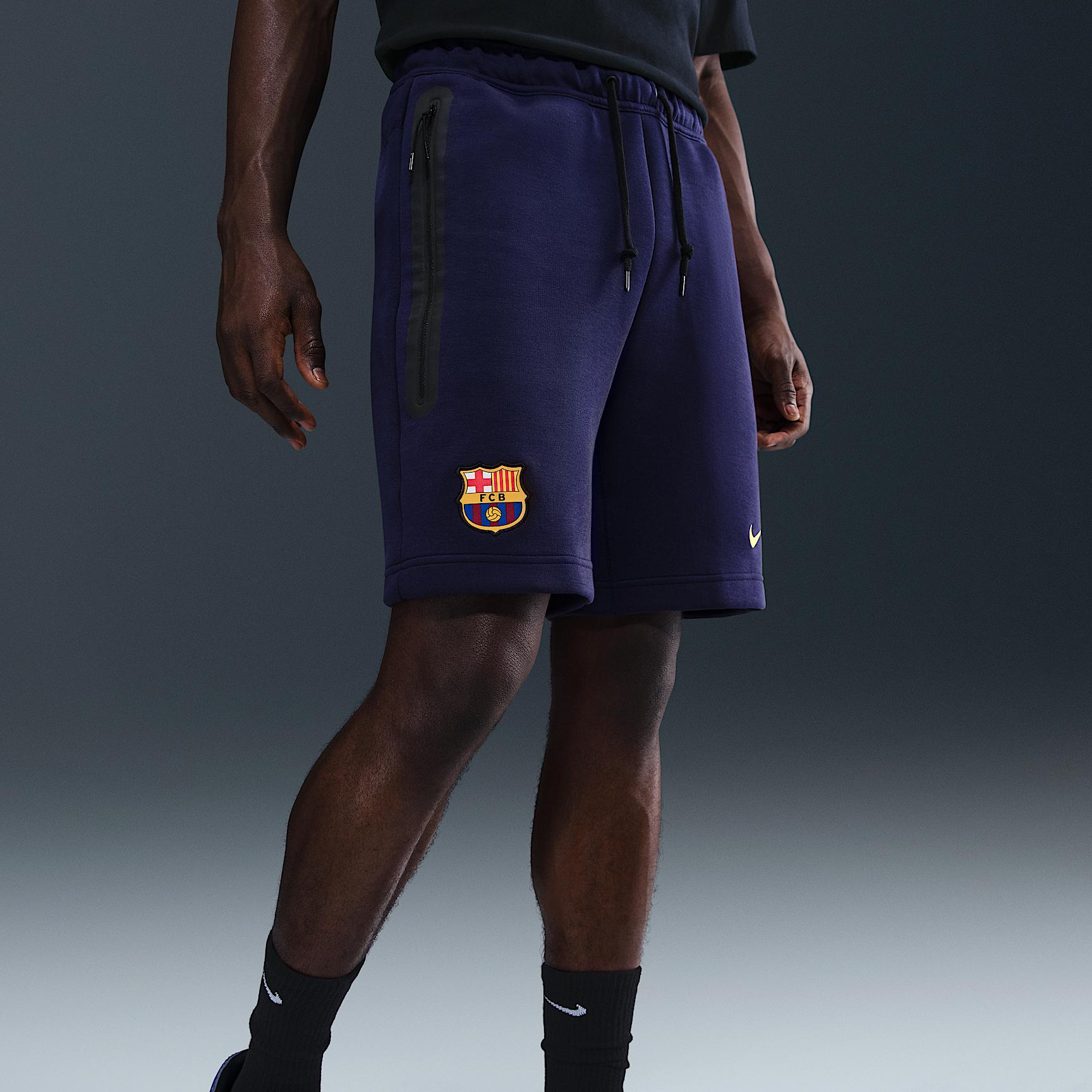 FC Barcelona Tech Nike Mens Soccer Fleece Shorts | HJ6465-594 Product Image