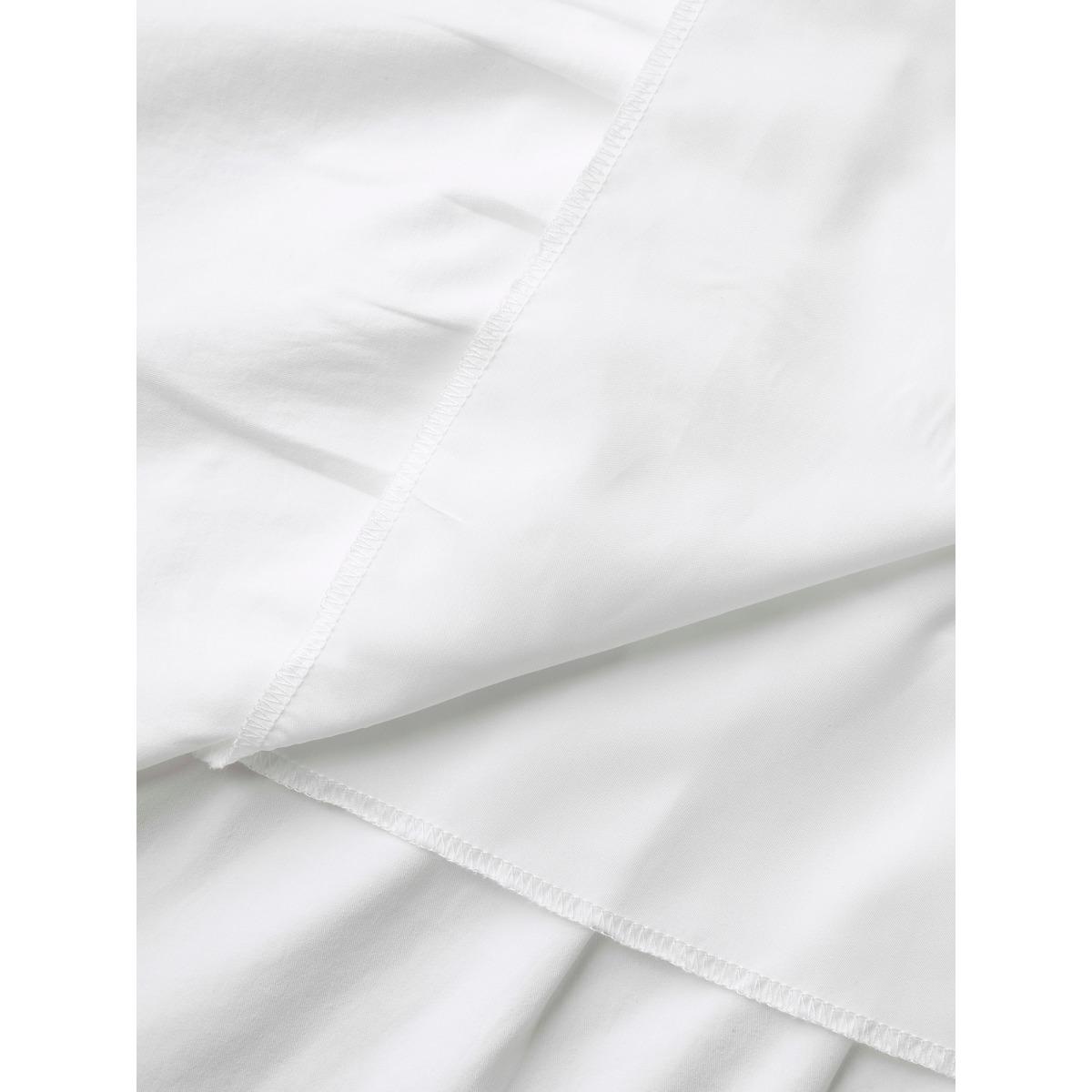 Plus Size Woven Shirred Waist Split Neck Midi Dress Originalwhite Women Flat collar with V-notch Short sleeve Curvy BloomChic 30/6X Product Image