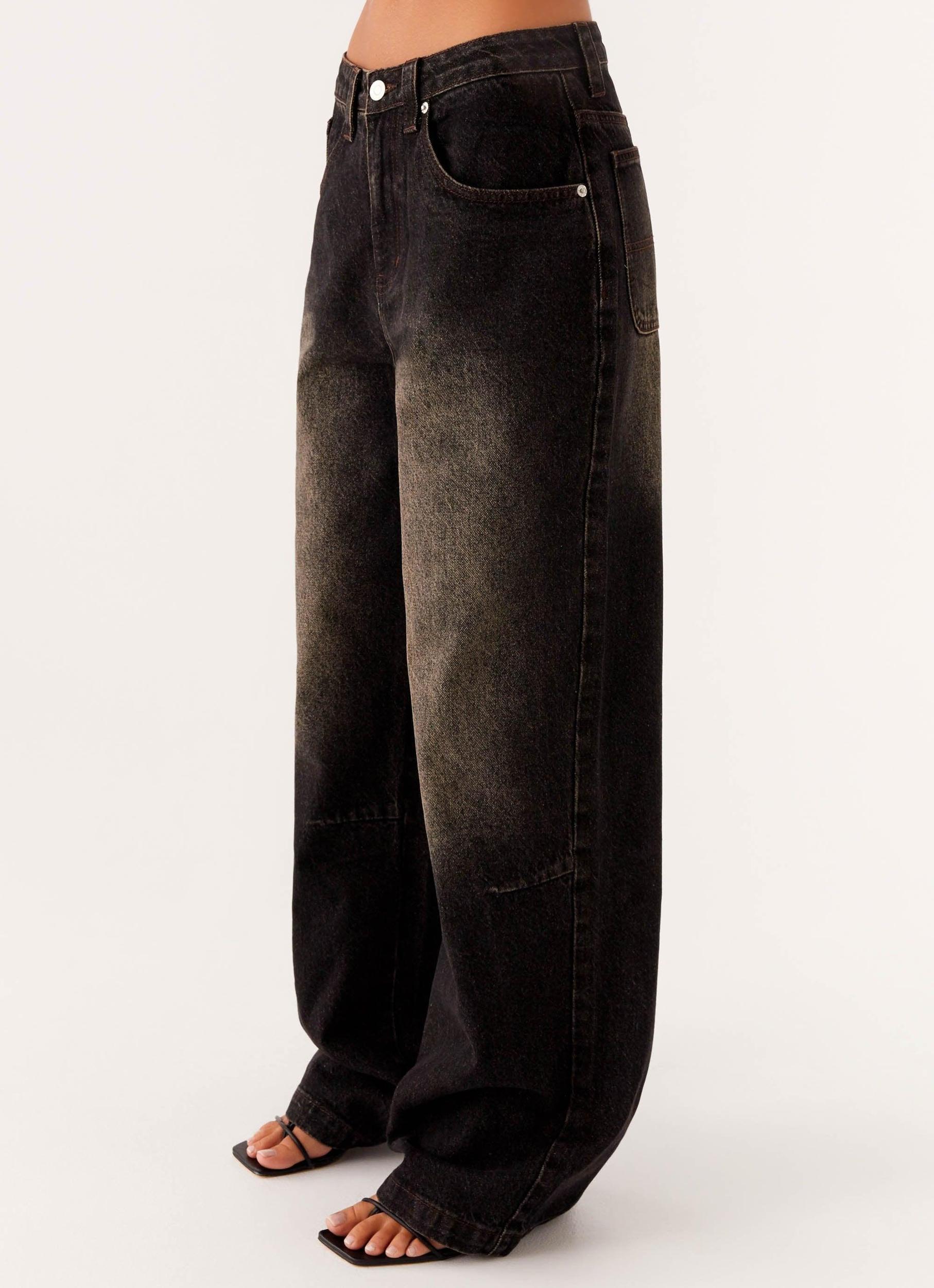 Pera Baggy Denim Jeans - Brown Wash Product Image