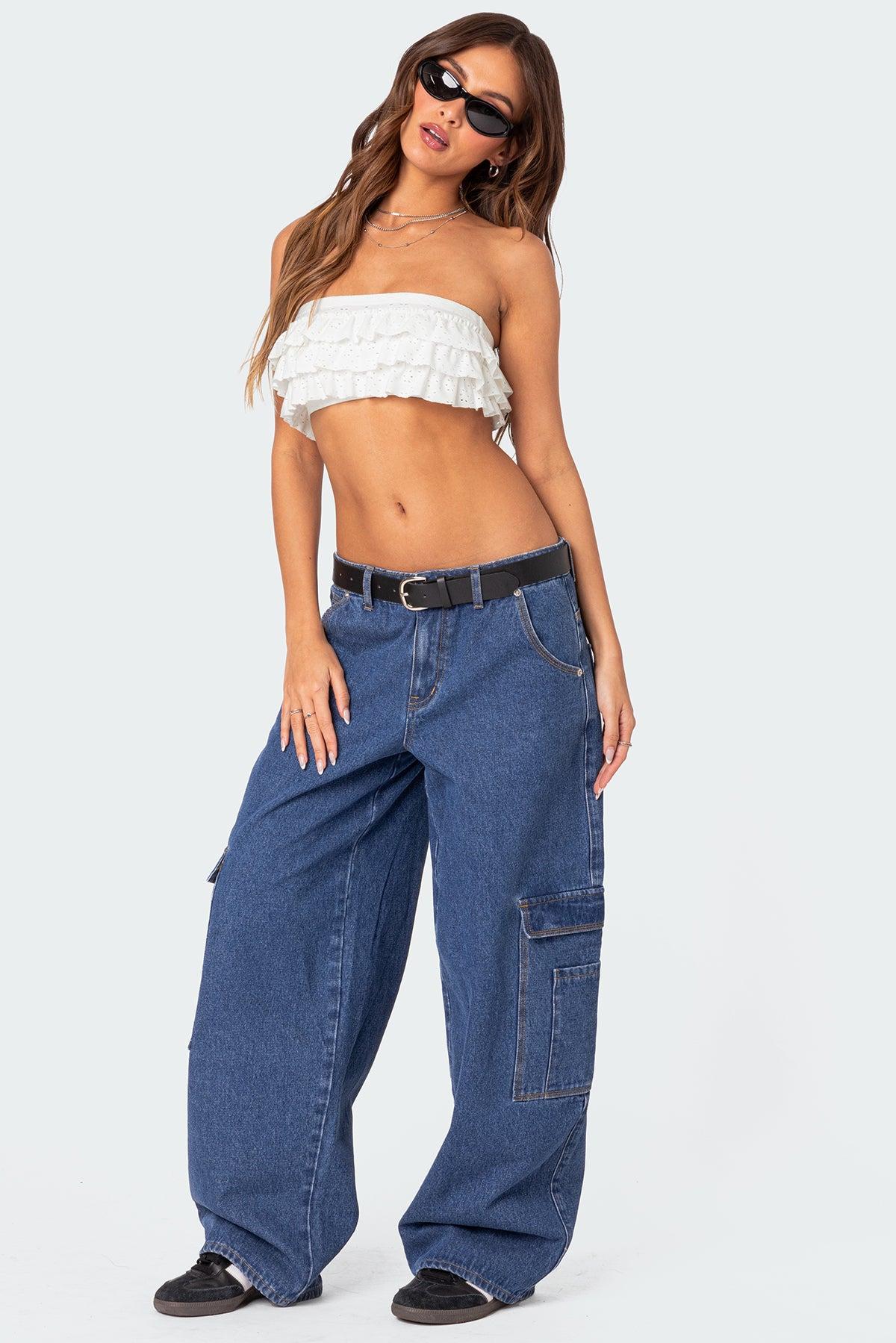 Super Baggy Oversized Belted Jeans Product Image
