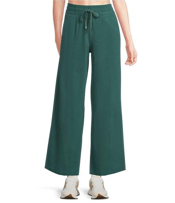 Kinesis Velour Knit Elastic Waist Wide Leg Coordinating Pants Product Image