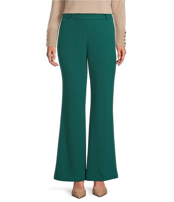 Investments Petite Flare Leg Pull-On Basket Weave Pants Product Image