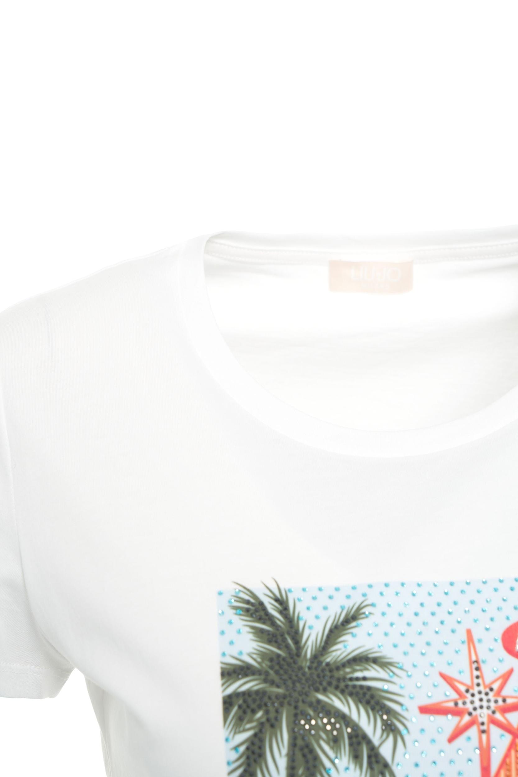 T-shirt with print and rhinestones Product Image