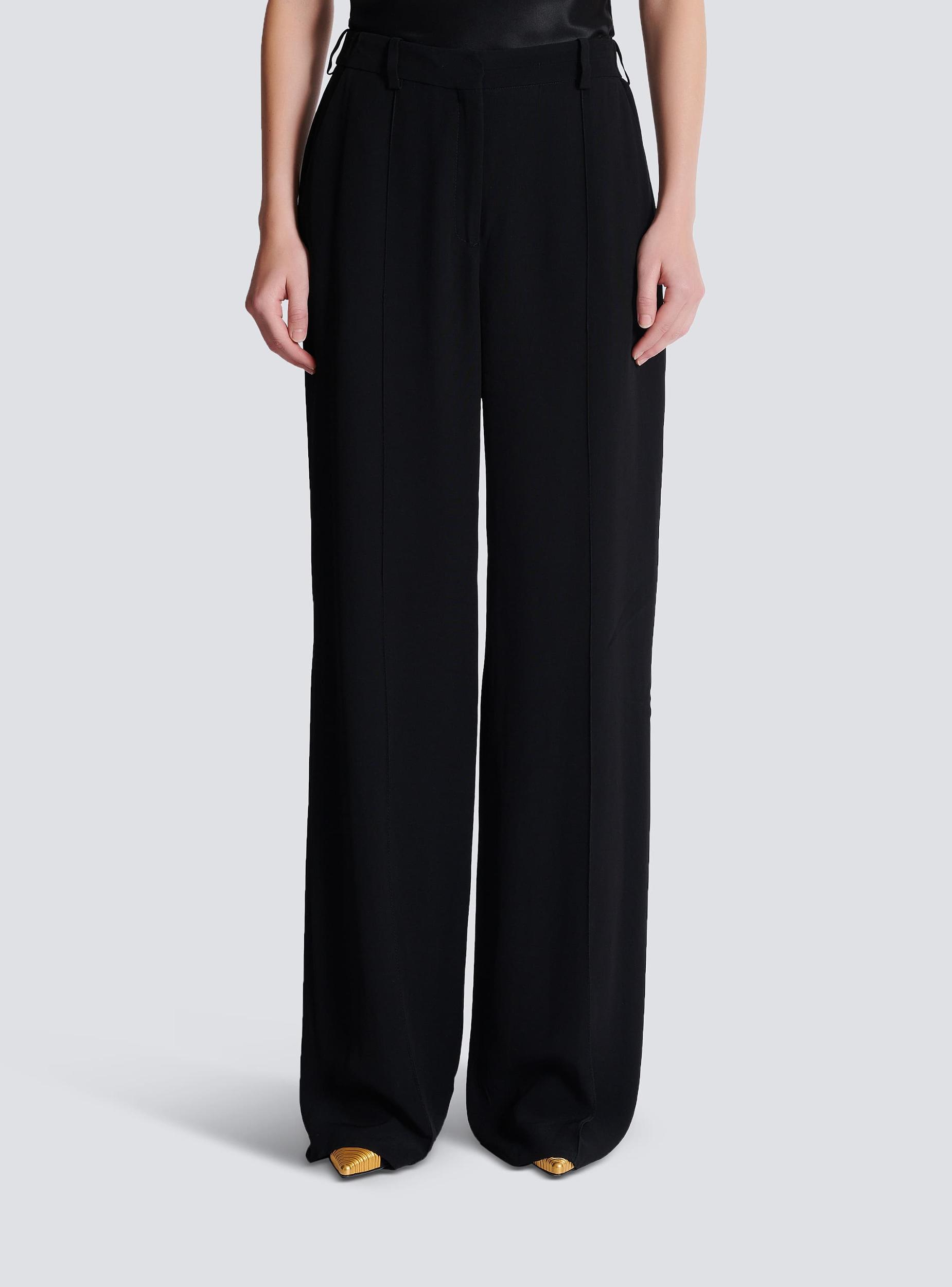 Crepe straight-leg tailored trousers Product Image