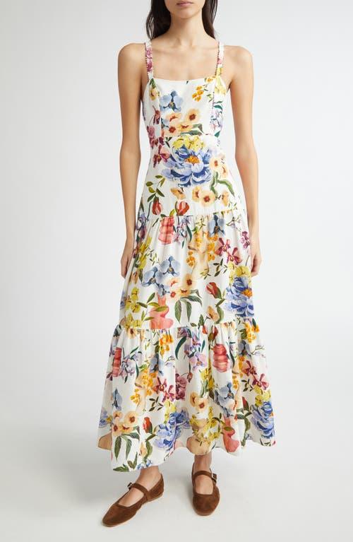 FARM RIO Off-white Greek Garden Lenzing Ecovero Euroflax Maxi Dress In Greek Garden Off-white Product Image