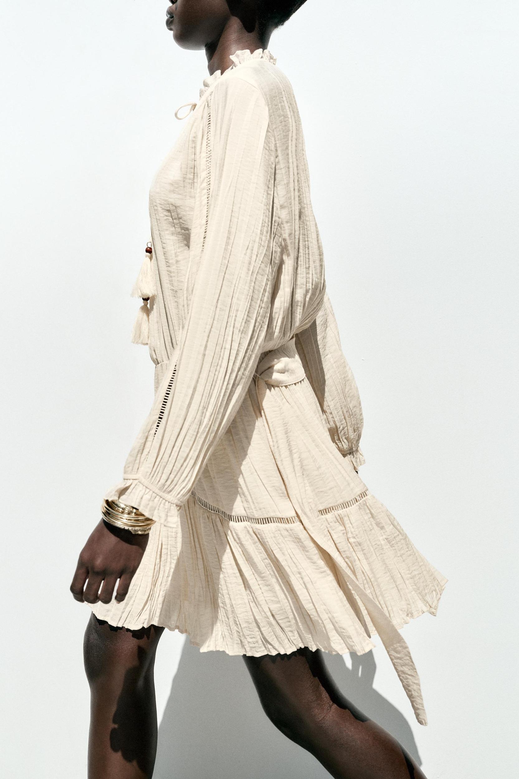 WRINKLED EFFECT MINI DRESS Product Image