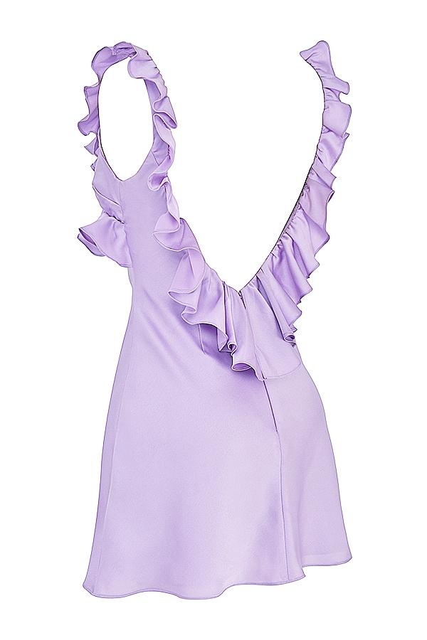 Tink  orchid satin ruffle mini dress - sale Product Image