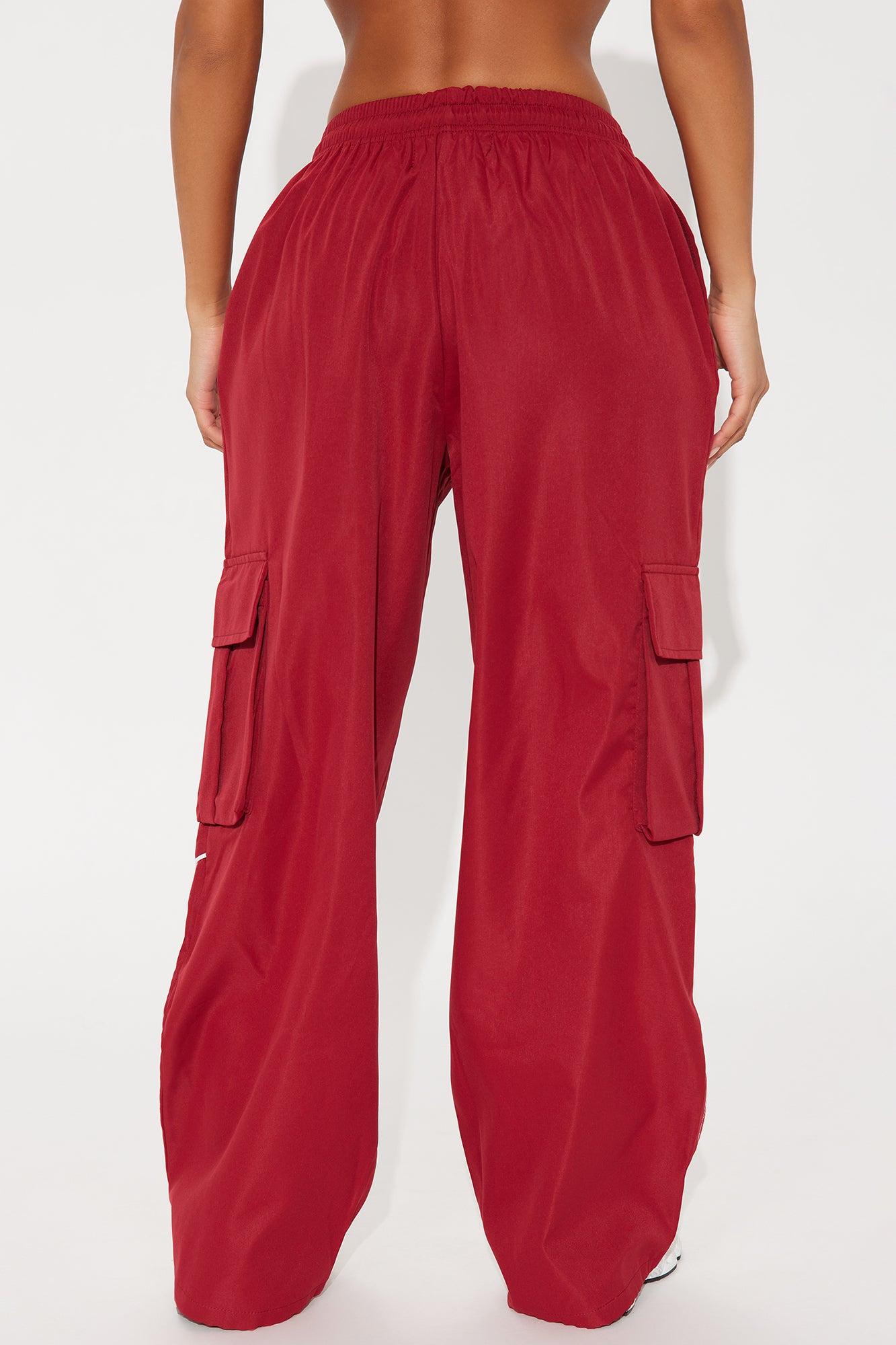 Get To Know Me Cargo Track Pant - DarkRed Female Product Image