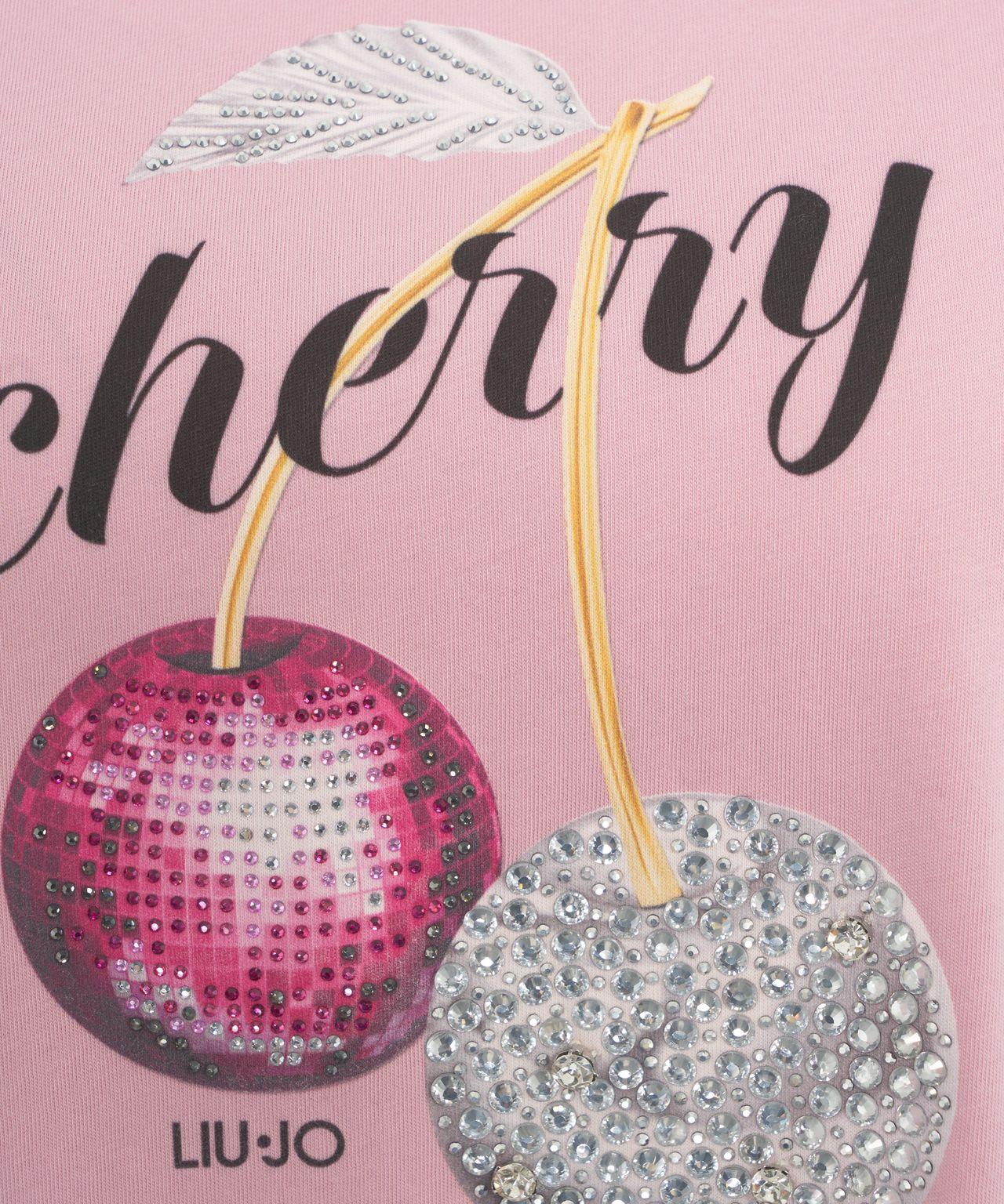 T-shirt with print and rhinestones Product Image