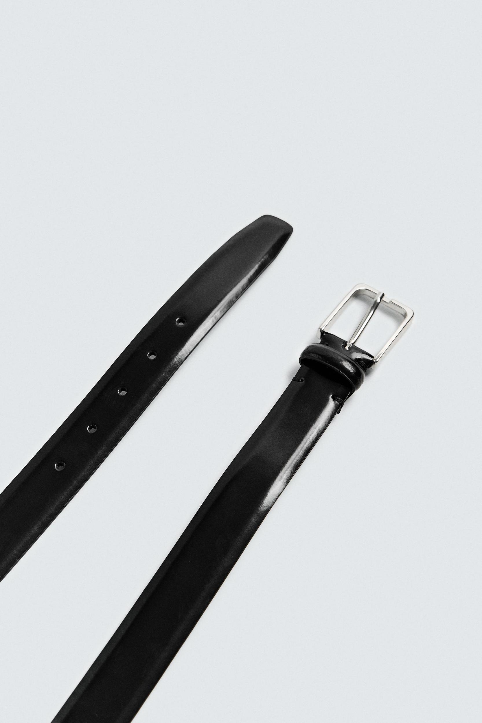 TOPSTITCHED LEATHER BELT Product Image