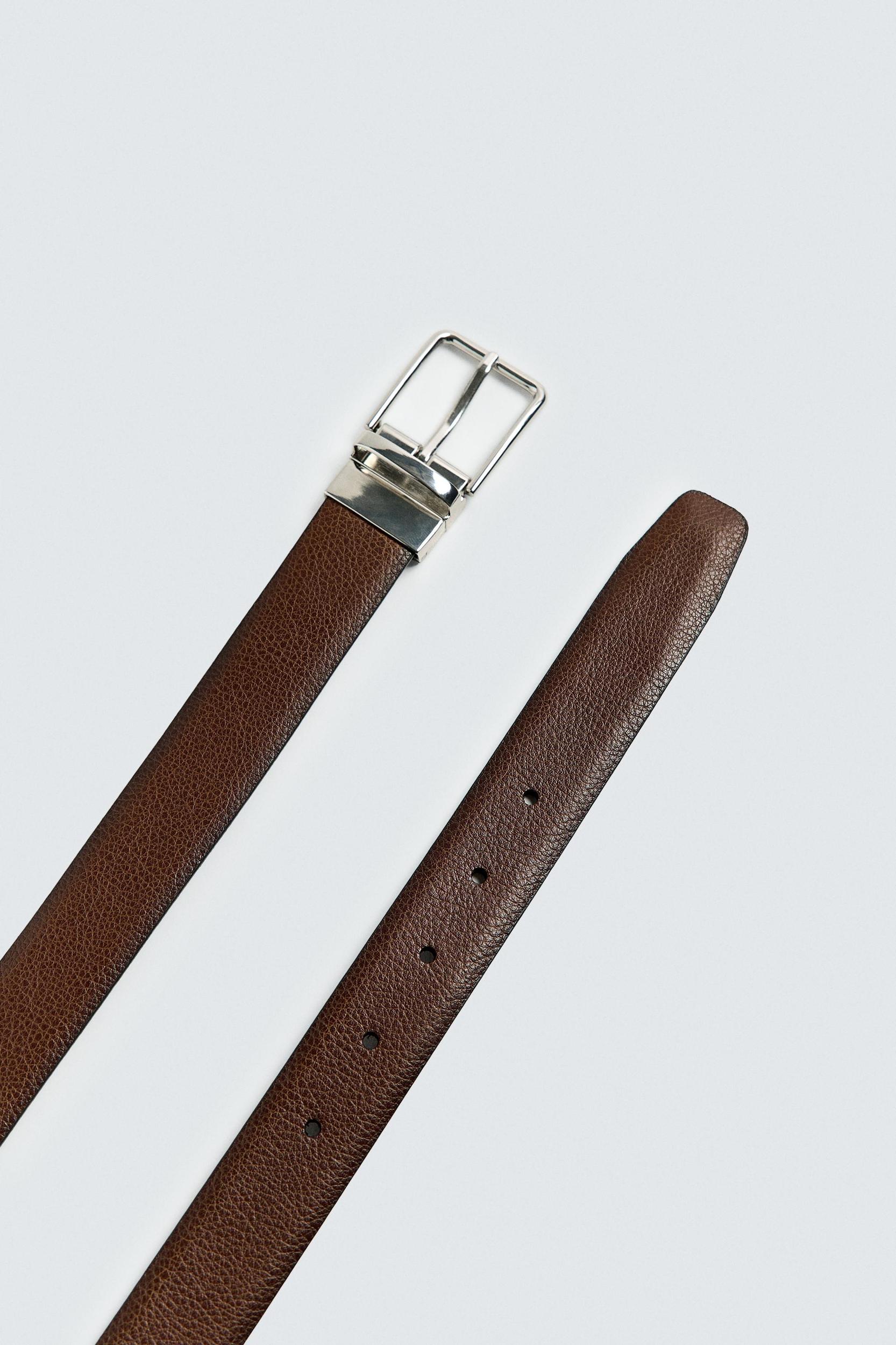 REVERSIBLE CONTRAST LEATHER BELT Product Image