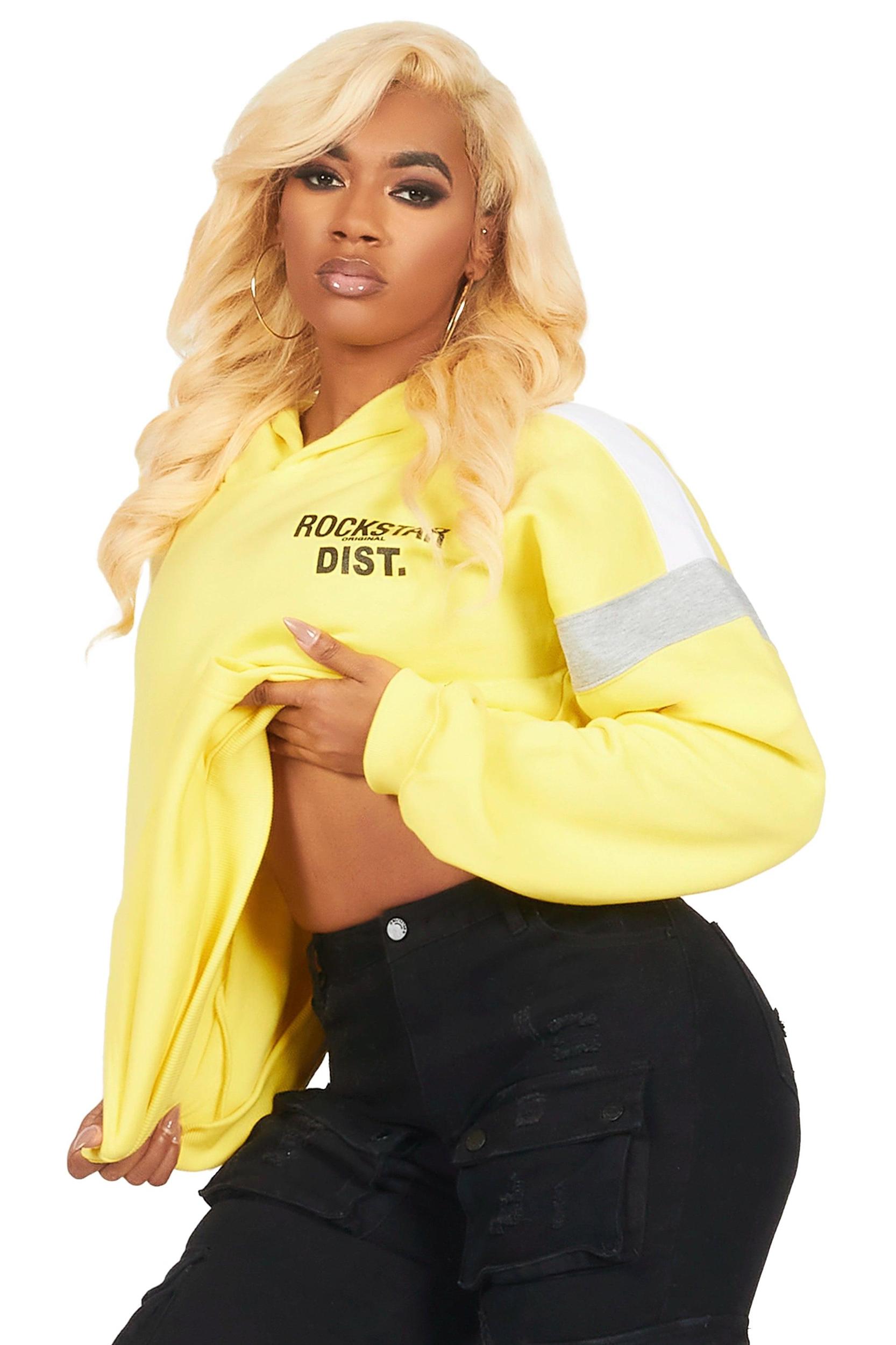 Evonne Yellow Oversized Hoodie Female Product Image
