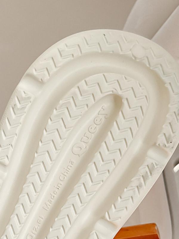 Hollow Round Cut Solid Color Crocs Platform Shoes Sandals Product Image