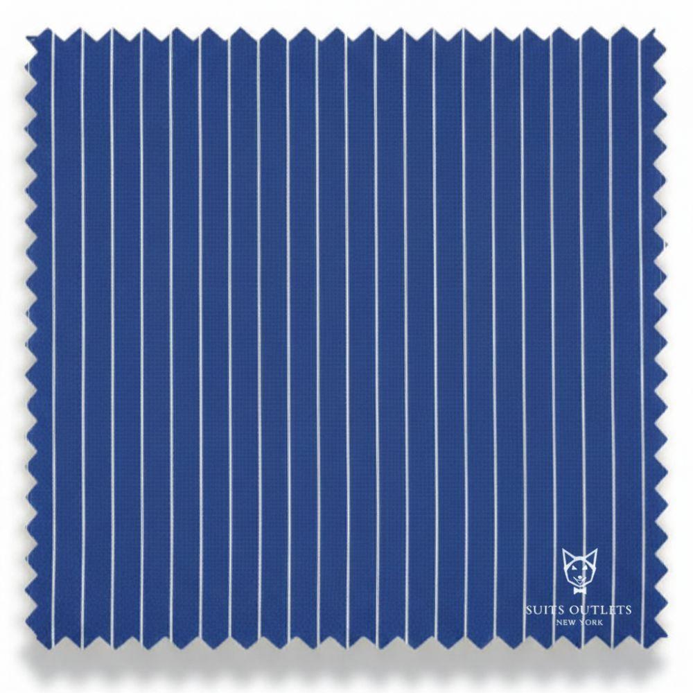 Odyssey Collection - Blue Regular Fit 3 Piece Suit 2 Button Gangster Stripe With Adjustable Waistband Pants Product Image