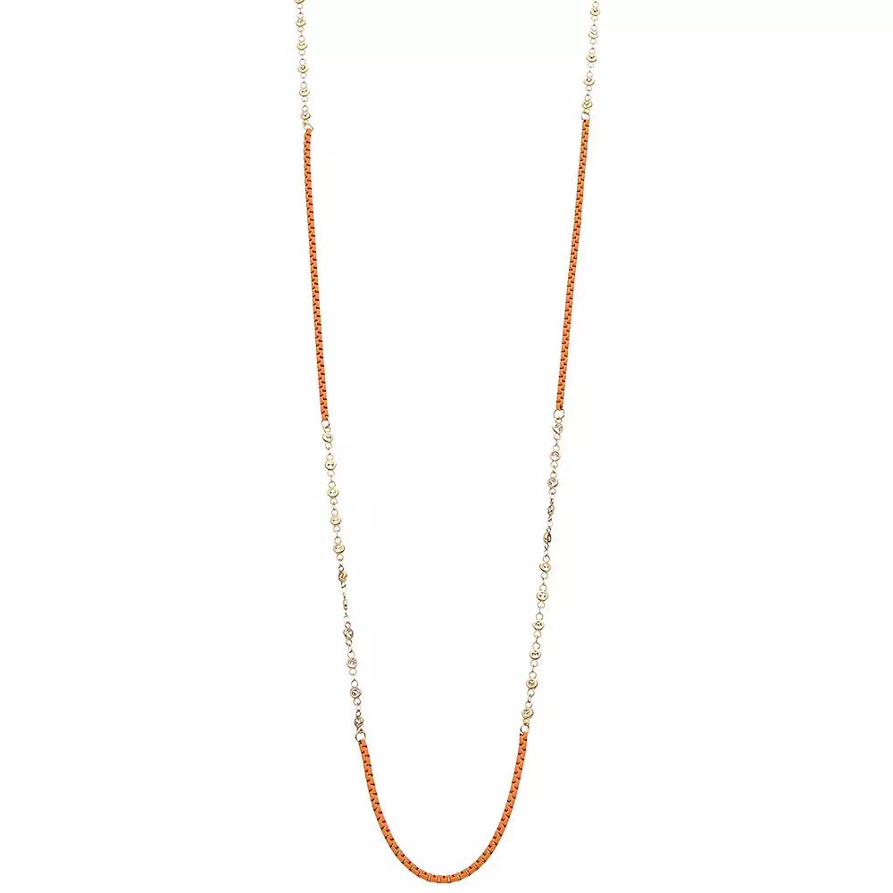 Juvell 18k Gold Plated Two Tone Cubic Zirconia Necklace, Women's,  Product Image