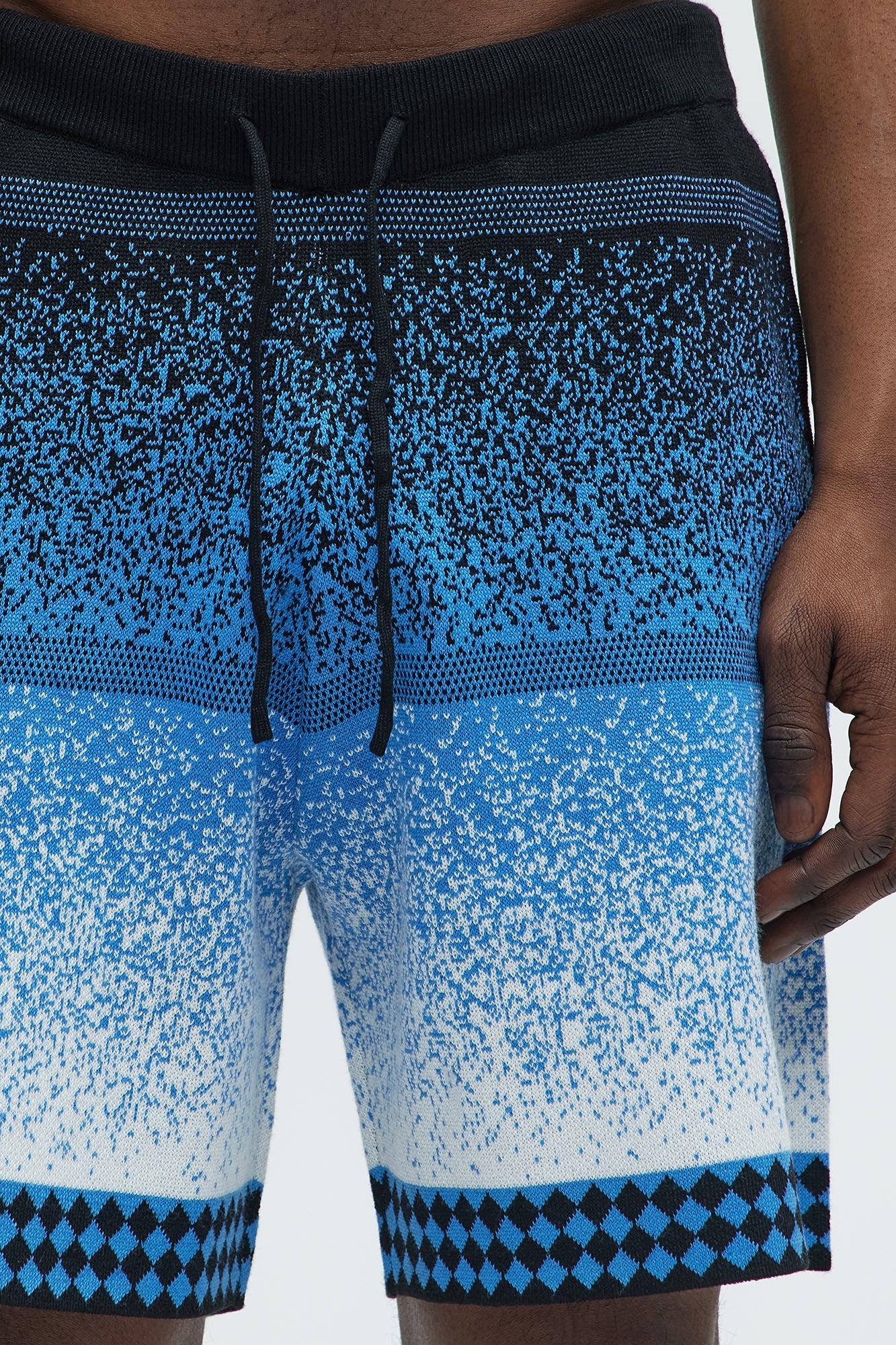 Day To Night Gradient Relaxed Knitted Shorts - Multi Color Product Image