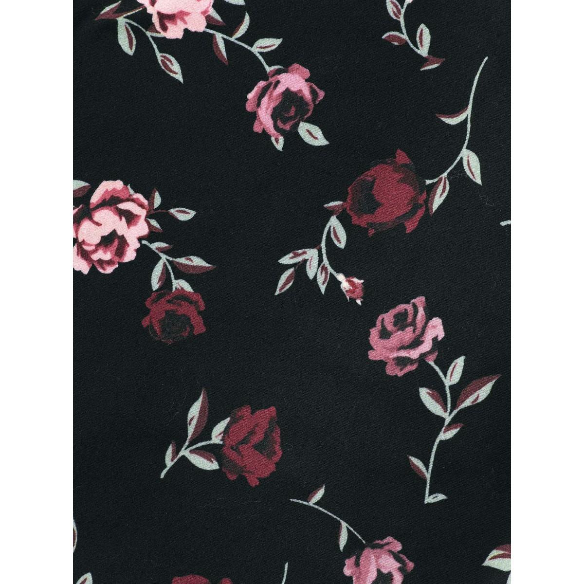 Plus Size Floral Mid-Rise Bootcut Pants Women BlackFlower Elegant High stretch Bootcut Mid Rise Everyday Leggings BloomChic 10/M Product Image