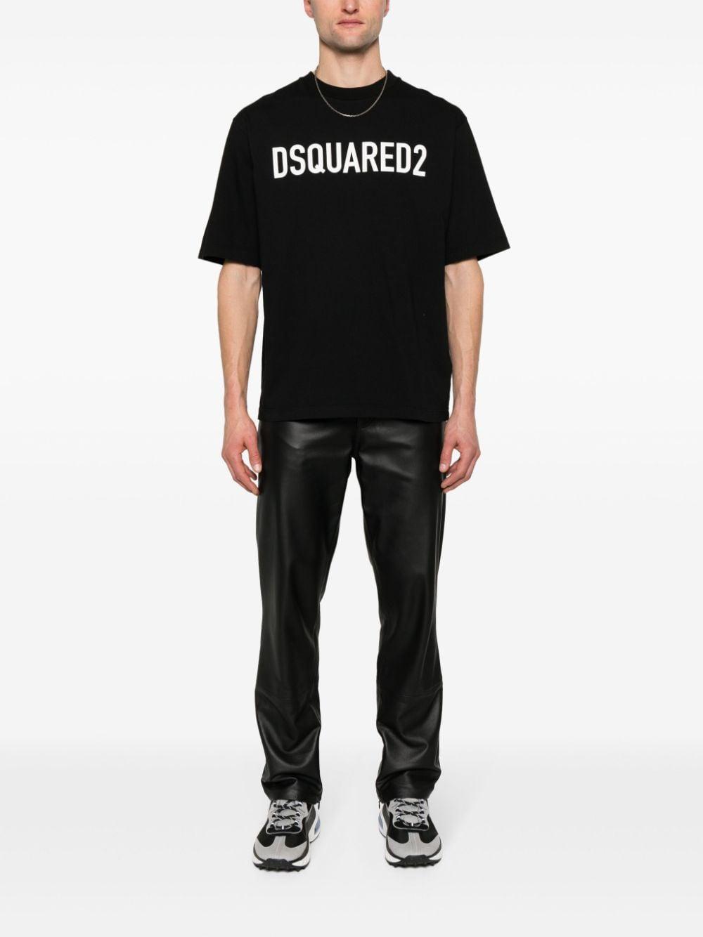DSQUARED2 Mens Black Brand-print Crewneck Regular-fit Cotton-jersey T-shirt Product Image