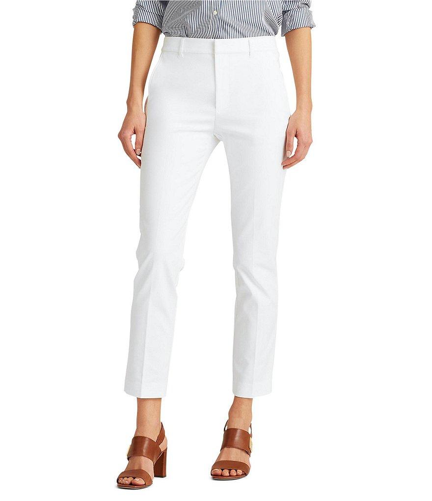 Lauren Ralph Lauren Stretch-Cotton Mid-Rise Skinny Leg Ankle Length Pants Product Image
